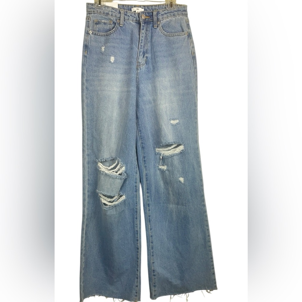 NWT BP Nordstrom Wide Leg High Rise Distressed Be Responsible Raw Hem Size 27 - Picture 3 of 12